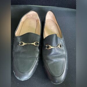 Coach Haley Leather Horsebit Loafer Black Gold Tone SZ 7.5